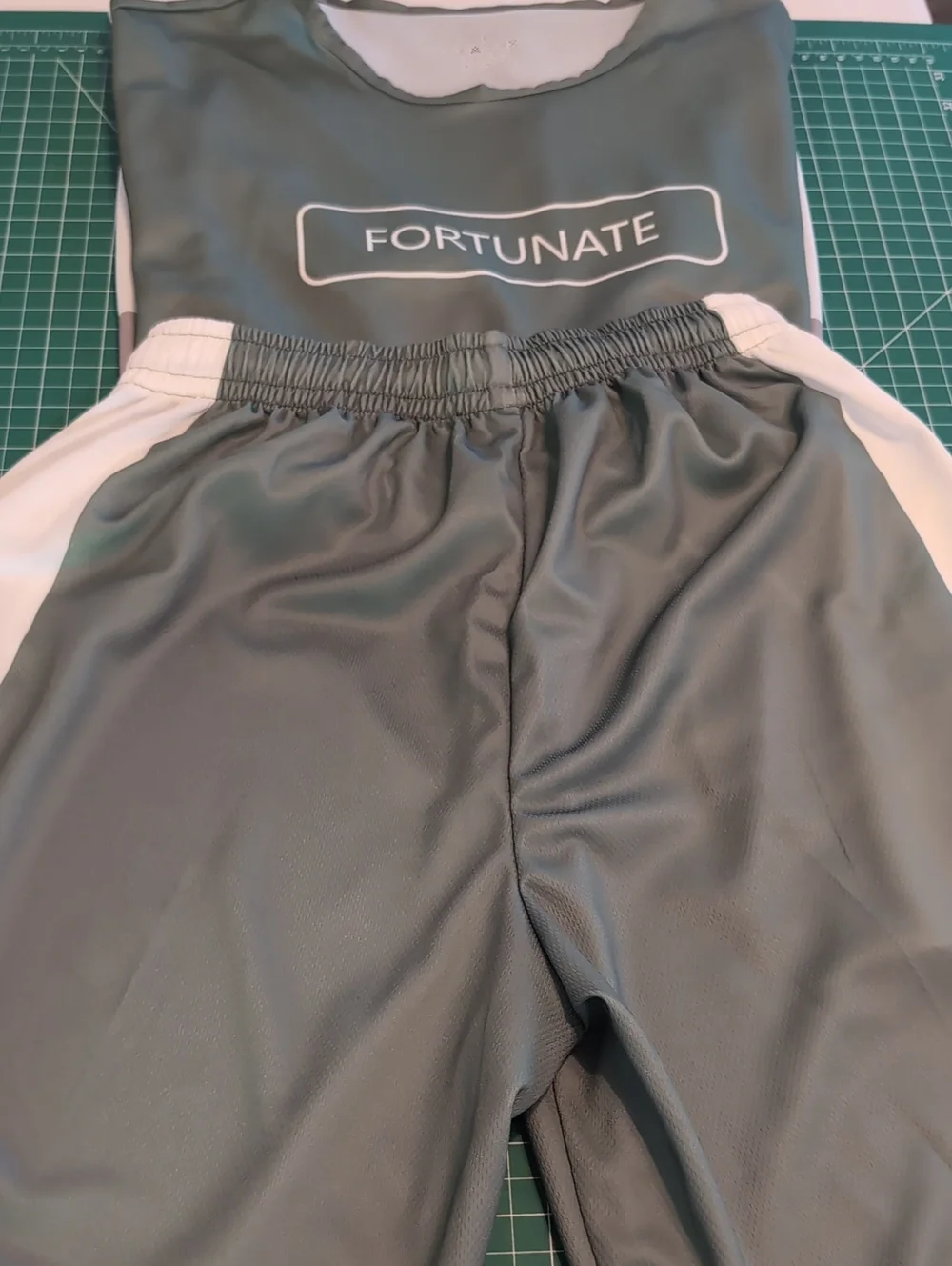 Fortunate Colorblock Active Set — Sage, Gray & White